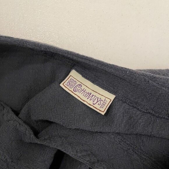 Cotton Ways Dress Women's 1 Gray V-Neck Short Sleeve Shift Layered Casual - Picture 6 of 8